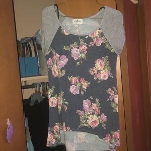 Gray floral top